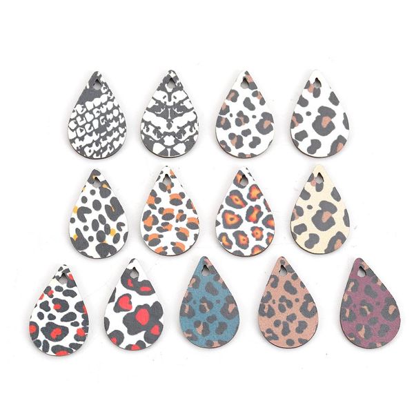 

doreenbeads 30 pcs wood charms drop leopard print snake skin print 78 beautiful necklaces pendants supplies, Silver