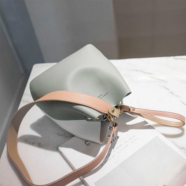 

designer luxury handbags purses women fashion bucket bag with designer contrast color and three color sweet lady nice cow classic handbag