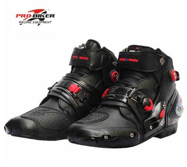 

pro biker ankle leather motobotinki motorcycle boots men racing bota moto motor bike shoes motorboats for motocross black