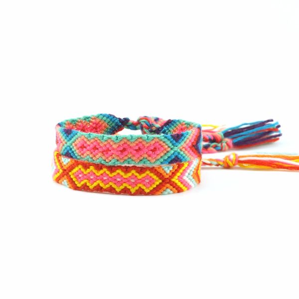 

amiu handmade jewelry dropshipping friendship bracelets adjustable wrap cotton mix-colour woven trendy rope string for women men, Golden;silver