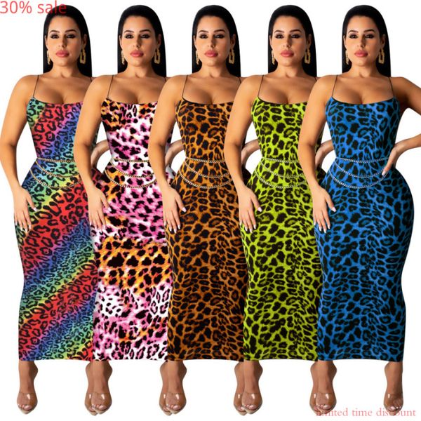 

leopard мультфильм печать midi платье плюс размер летнее платье женщины мода одежда танка женщина о шеи без рукавов спагетти ремешок, Black;gray