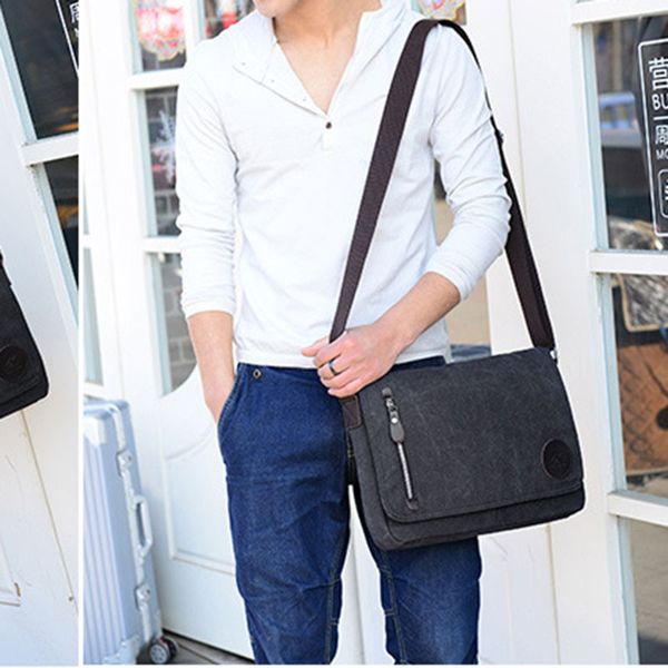 

new men vintage canvas schoolbag shoulder messenger bag lapbags wsh99