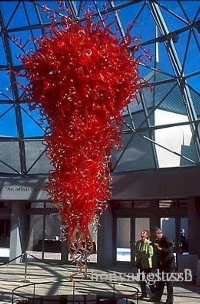 

100% mouth blown borosilicate new arrival 100% handmade red color murano glass chandelier modern luxury large pendant lamps