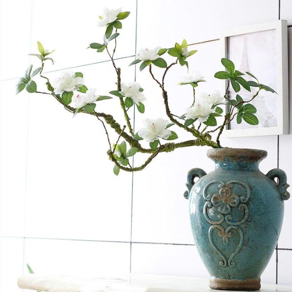 

90 cm 10 flowers artificial flower azalea fake flower decoration foaming branch soft shape home garden decoration flowers pvc