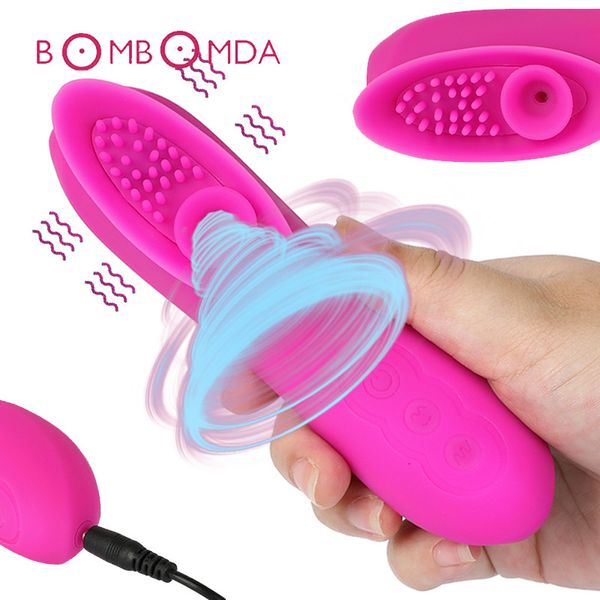 Potente leccare lingua succhiare vibratore per le donne massaggiatore figa masturbatore femminile dildo stimolatore clitoride giocattoli del sesso per la donna T191031