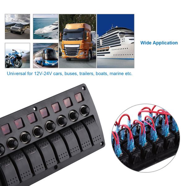 Freeshipping 8 Gangue 12 V-24 V LEVOU Painel Rocker Switch PCB Board Proteção Contra Sobrecarga Para O Carro RV Boat Marine Car-Styling