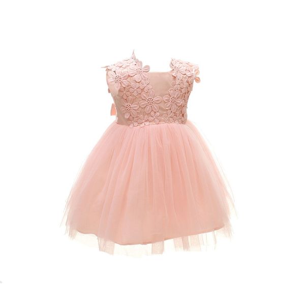 

summer baby girls dress girl party wedding flower dress children costumes dressmal mesh sleeveless stage dresses, Red;yellow