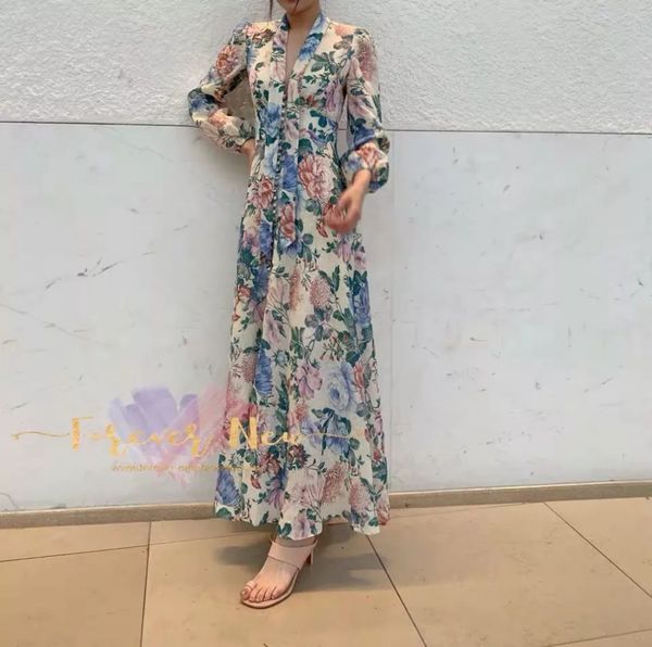 

последняя красочный цветочные v-образный вырез стример пряжка зиммы с длинными рукавами белья платья, Black