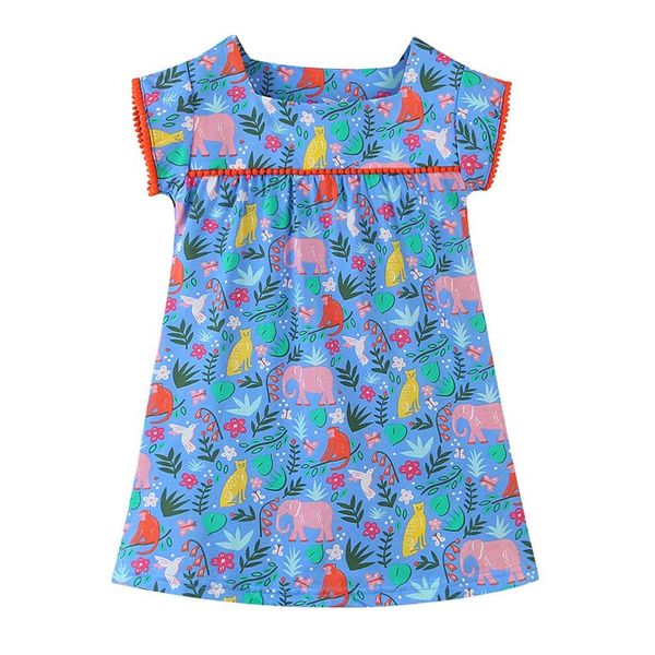 

ins designer embroidery girls dress flower kids clothing autumn fashion sleeveless vest embroidery princess party dress, Blue