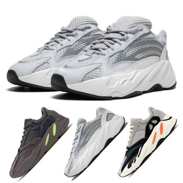 

With Box 700 V2 Static Designer Shoes Kanye West Wave Runner 700 Mauve Running Shoes Mens Womens Brand Boots Size 36-45