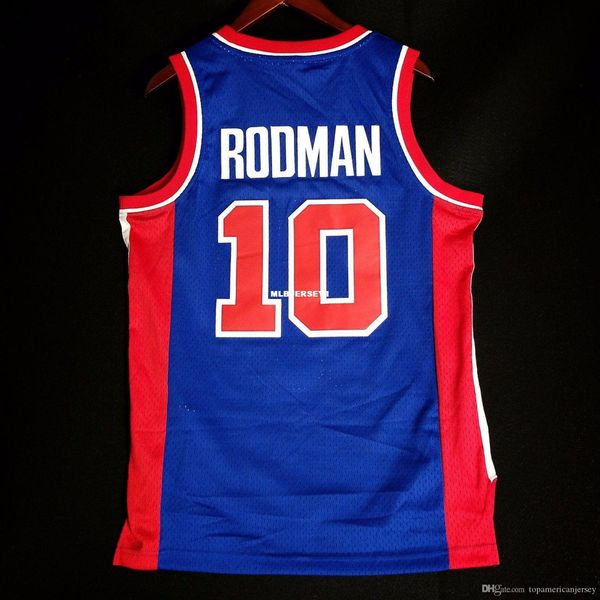 

100% stitched dennis rodman #10 soul hwc wholesale bleu jersey mens vest size xs-6xl stitched basketball jerseys ncaa, Black;blue