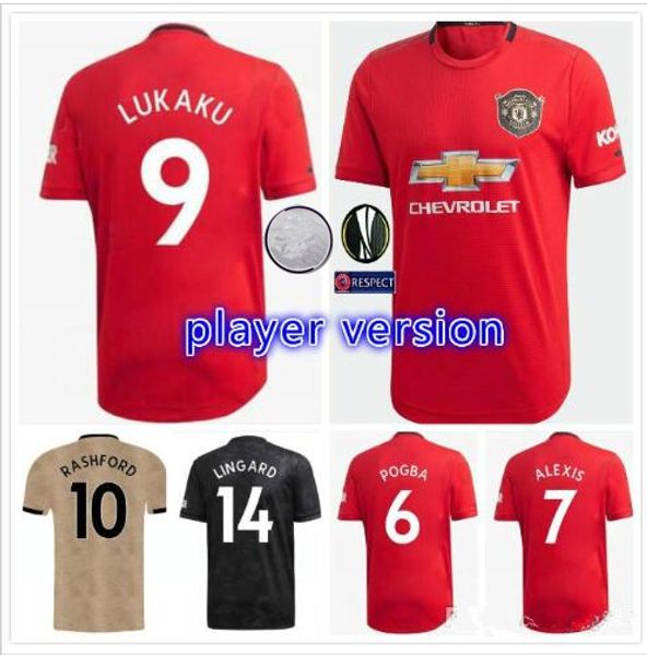 

Player ver ion 2019 united 6 pogba occer jer ey home red 7 alexi 9 lukaku 19 20 club football team football jer ey port hirt on ale