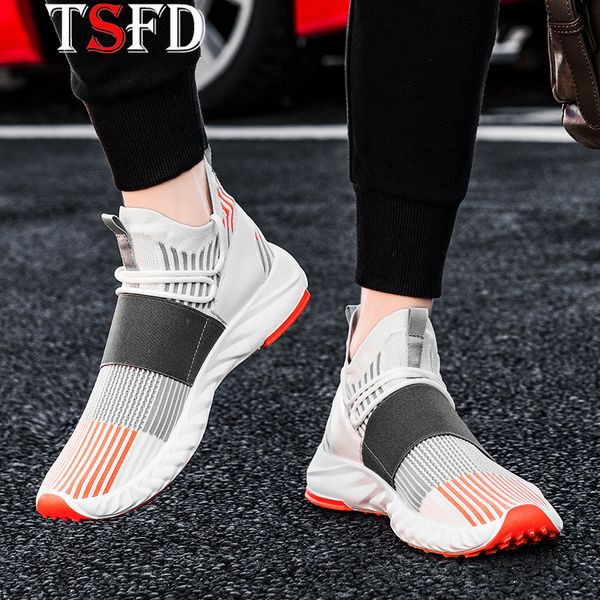 

thick bottom sneakers men mesh white sneakers slip-on shoes sport ultralight mens running shoes breathable men's sports shoe v21