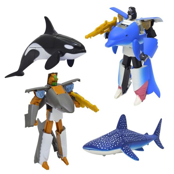 

deformation sea life robot toys killer whale dolphin great white shark action figure children's educational toys for boy
