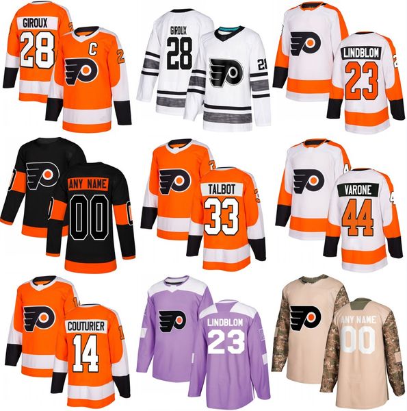 

28 Claude Giroux Philadelphia Flyers 2019 Stadium Series 33 Cam Talbot 14 Sean Couturier 44 Phil Varone 23 Oskar Lindblom Jersey