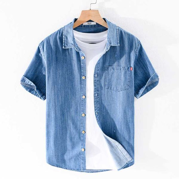 

men's casual shirts 2021 arrival summer 100% cotton denim men brand short sleeve shirt for fashion mens camsieta camisa, White;black