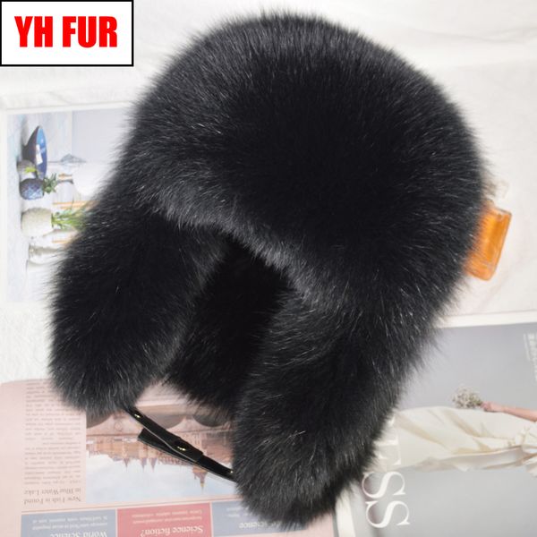 

новые мужчины открытый ветрозащитный зимний природные real fox fur бомбардировщики шляпы качество шерсти енота cap человек элитная кожа овчи, Blue;gray