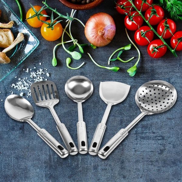 

5pcs/set kitchen utensil set stainless steel kitchen tools multi-functional spoons shovel spatula kitchenware cooking tool
