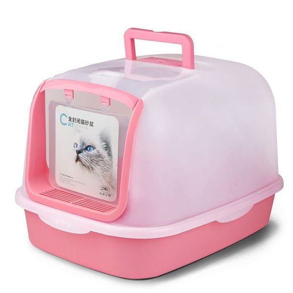 

fully enclosed visual folding cat litter pan deodorization pine double pan cat supplies pet products for dog shelf cushion