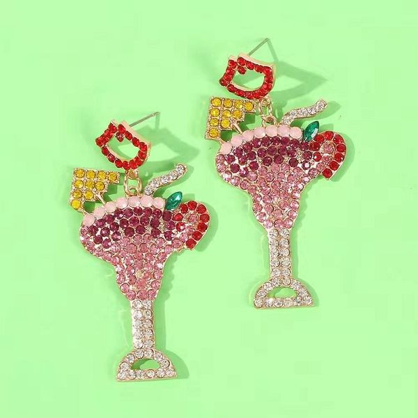 Чашка замороженного fashion-из болтаться серьги для женщин роскоши дизайнера красочных побрякушек алмазов красных губ оборванных серьги ювелирных изделий подарка