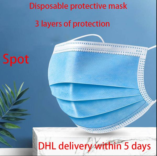 

в наличии! одноразовые маски 3 слоя воздухопроницаемые защитные маски для лица высококачественные антибактериальные маски dhl бесплатная дос