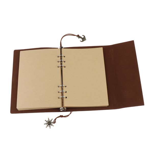 

a5 leather journal notebook portable loose leaf blank notebook for drawing, diary, Purple;pink