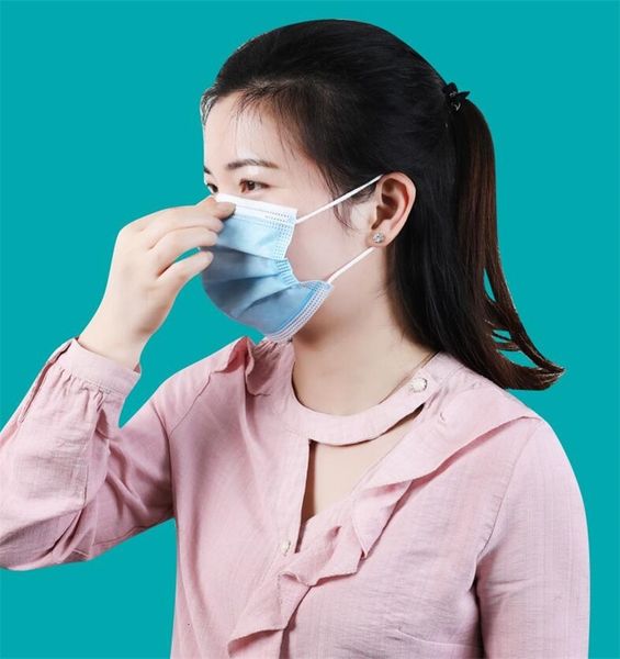 

dhl ship 50x face3ply hygiene with blue mask elastic loop face masks 4f2k