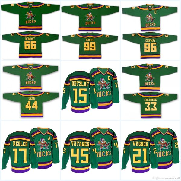 

Anaheim Mighty Ducks Movie Jerseys 33 Greg Goldberg 44 Fulton Reed 66 Gordon Bombay 96 Charlie Conway 99 Adam Banks Ice Hockey Jerseys