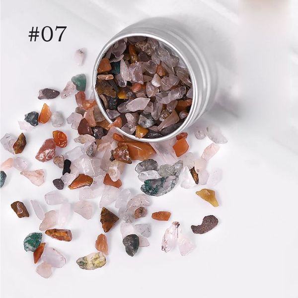 

1 box crystal natural stones irregular crushes stones colorful nail art decor g6ke, Silver;gold