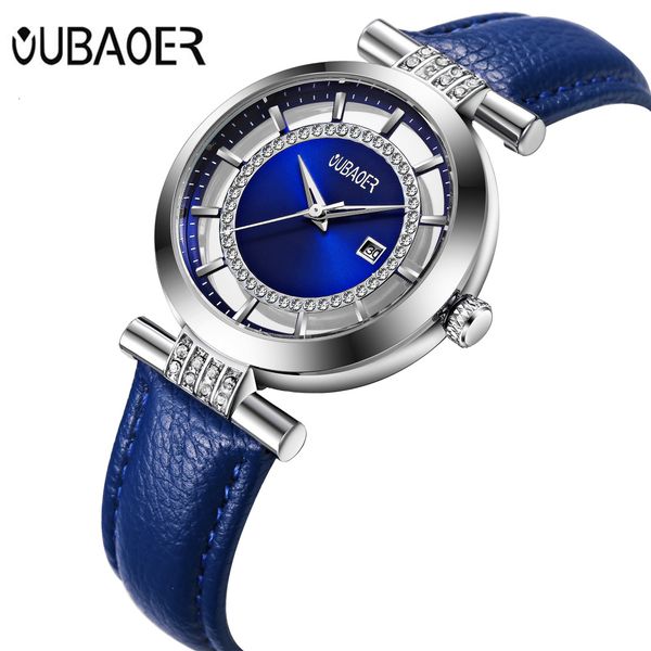 

women bracelet watch 2017 oubaoer luxury brand montre femme leather band quartz watch fashion ladies watch relogio feminino ly191205, Slivery;brown