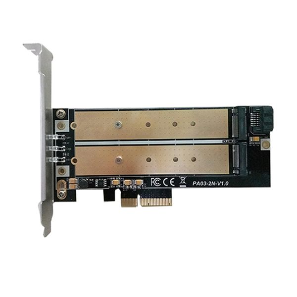 

dual port deskpci-e 2 port m.2 ngff ssd b key+m key ssd pci adapter