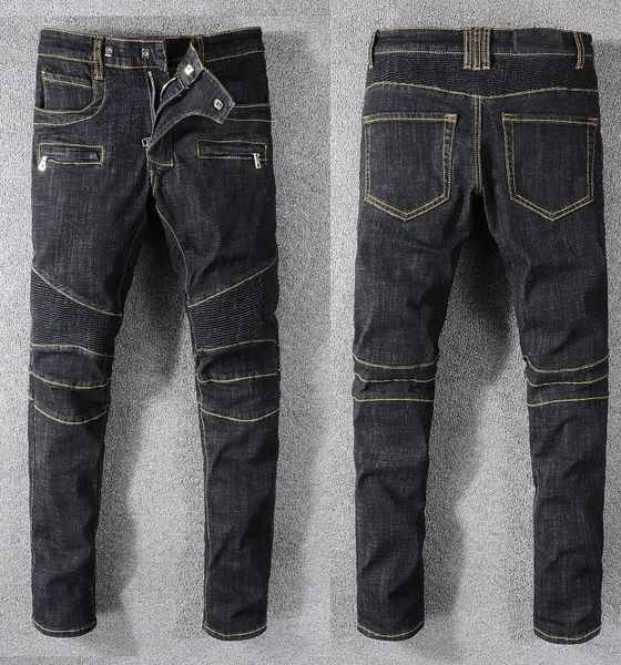 

with mark fashion brand mens designer street fashion explosions boutique jeans comfortable casual classic man jeans, Blue