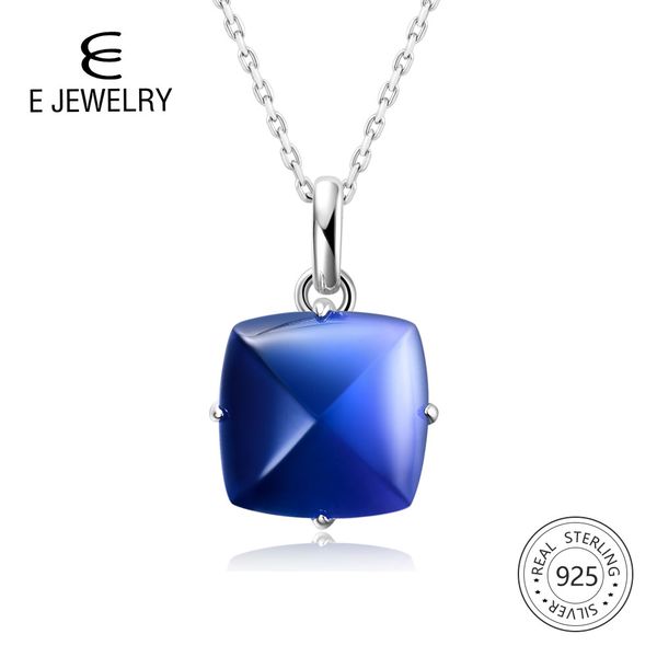 

e jewelry blue gradient tourmaline crystal women pendant & necklace 100% 925 sterling silver pendant for women fashion gift new