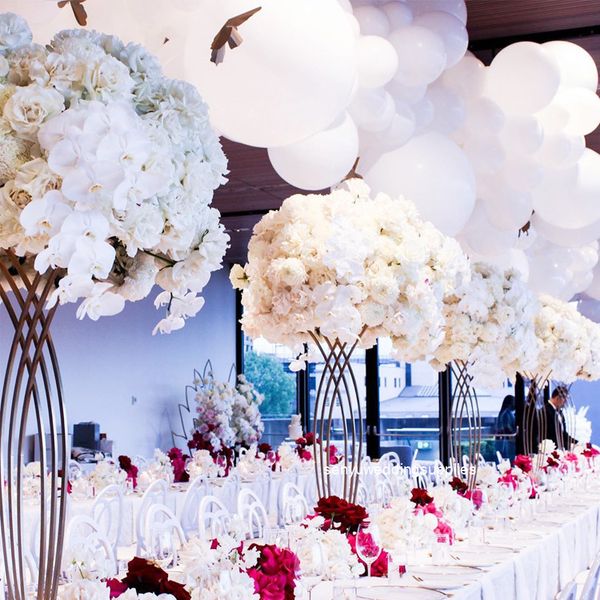 

artificial white silk rose flower kissing ball centerpiece for wedding table centerpiece decorative senyu2521