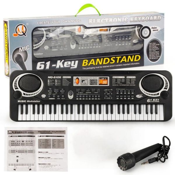 

61 keys music electronic digital keyboard electric organ children great gifts with random microphone musical instrument
