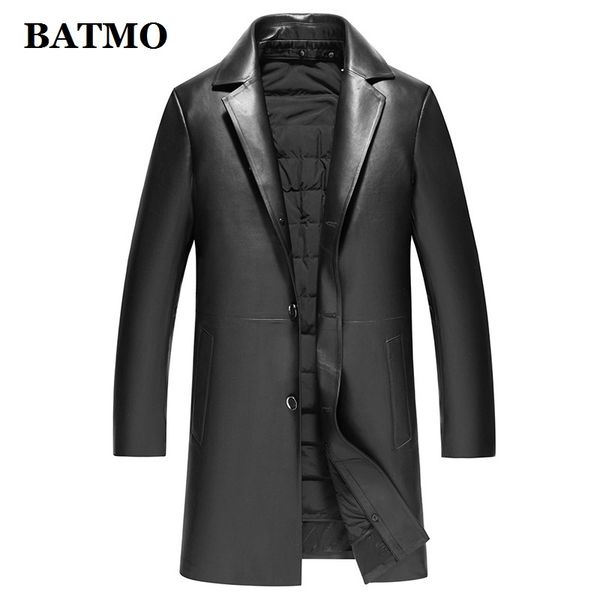 

batmo 2019 новое прибытие зимы 90% белая утка куртки кожа пуховик мужчин, sheekskin кожа тренчкот мужчин, Black