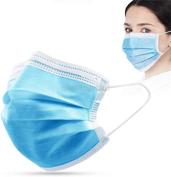 

100pcsdhl disposable shipping soft breathable 50pcs masks 3 layers nonwoven blue mask with ear hanger m08 kjn9