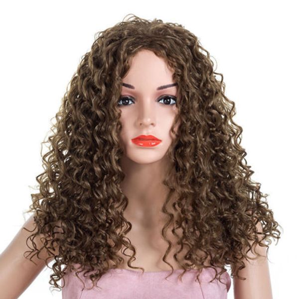 

22'' ombre afro long kinky curly hair wavy synthetic blonde wig, Black