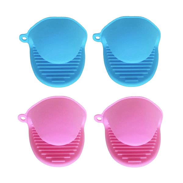 

mini mitts for instant pots, 2 colors 2 pair, pink & blue