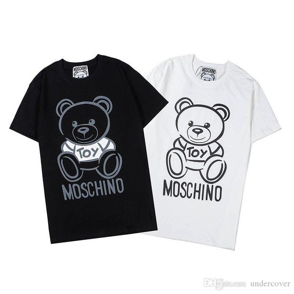 

20ss роскошные мужчины женщины футболку bear печати письмо топы streetwear футболки hip hop kanye высокого качества для мужчин одежда хлопок, White