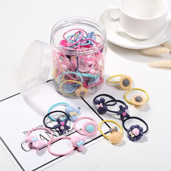 

cute candy rubber color children's hair band hair accessories 40 pure color simple rubber band, Slivery;white