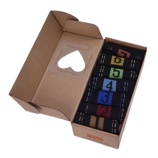 

novelty daily socks 7 days week socks for men (7 pair/set)black
