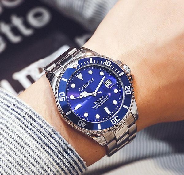 

new men's automatic mechanical watch waterproof stainless steel famous brand designer luxury fashion business men sport wristwatch cloc, Slivery;brown