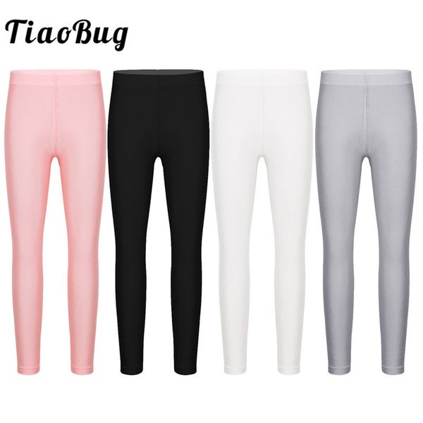 

tiaobug kids girls solid color stretchy seamless leggings tights yoga gymnastics ballet pants children dance pantyhose stockings, Black;red