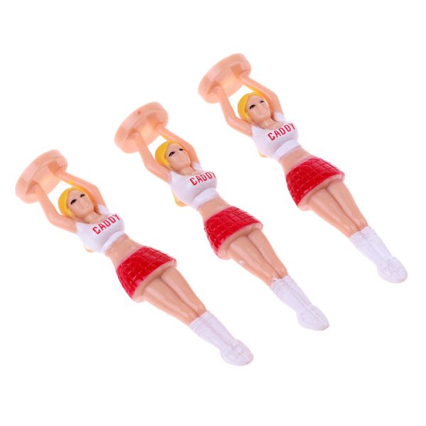 

3pcs 70mm plastic novelty golf tees ball nails golf home practice girl shape tee