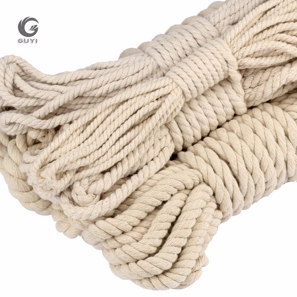 

5-20mm cotton rope natural color cotton cord diy macrame rope handmade home decorative string 10m/lot, Black;white