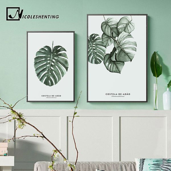

watercolor plants leaves vintage posters wall art canvas prints nordic style painting wall pictures for living room home decor