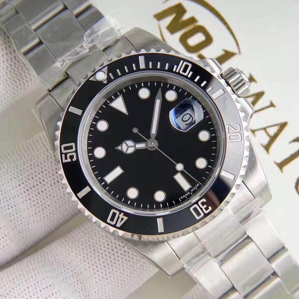 

luxury mens watches automatic mechanical 40mm 2813 movement ceramic bezel watches 116610 model stainless steel sapphire watch for sale, Slivery;brown