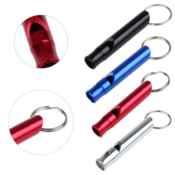 

outdoor hiking mini survival whistle lightweight portable metal multifunction whistle pendant with keychain keyring emergency