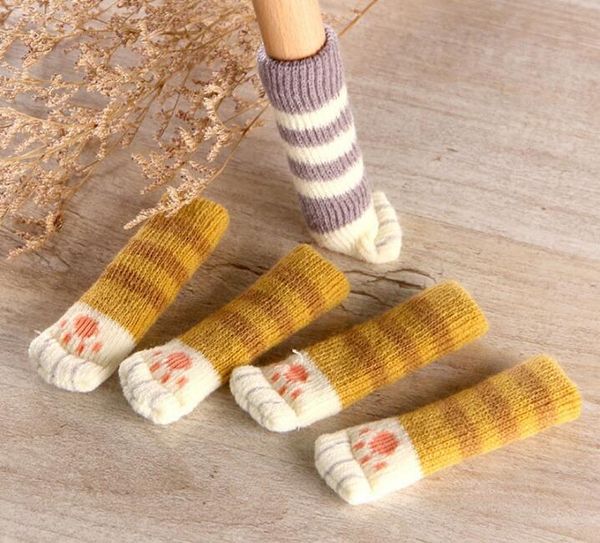 

cute cat paw table chair foot leg knit cover protector socks sleeve protector good scalability non-slip wear